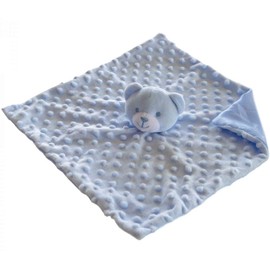 Soft Touch Tillfield Baby Blue Teddy Bubble/Popcorn Comforter/Security Blanket
