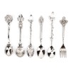 6 Pcs/Set Vintage Carved Coffee Spoons Teaspoons Retro Zinc Alloy