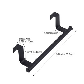 Stainless Steel Over Cabinet Towel Bar, Cabinet Door Towel Holder, Over The Door Towel Rack, Kitchen Over Door Towel Holder, 2-Pack, Black