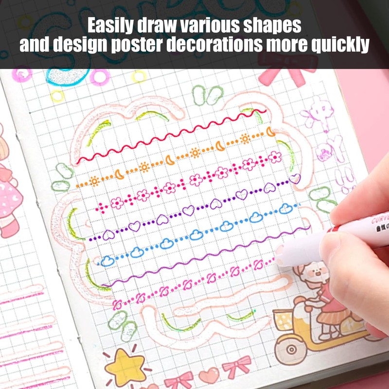 TYGFRT Pack of 12 Curve Highlighters, Pattern Highlighters, Color Marker