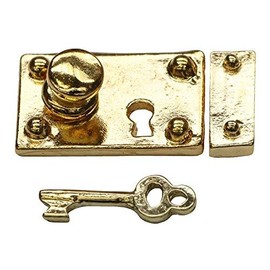MyTinyWorld Dolls House Miniature 1:12th Scale Brass Box Lock and Key