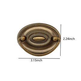 RR-RUOSHUI Ring Pull Cabinet Pulls Drawer Handle Pulls for Dresser Cupboard Wardrobe Home Bedroom Kitchen Hardware Decoration 6 Pieces (Bronze)