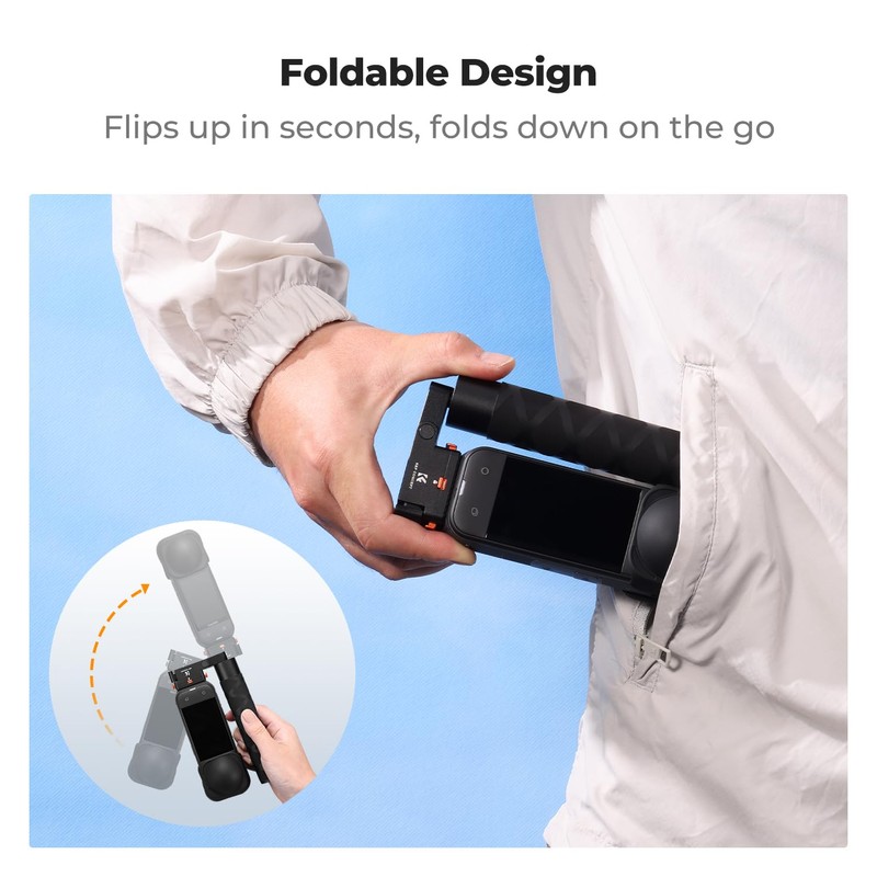 K&F CONCEPT Foldable Selfie Stick Compatible with Insta360 X5, Extended