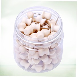 Operitacx Pack of 300 Pins Thumbtacks on the Wall Office Decoration Photo Push Pins Geometric Push Pins Calendar Press Office Supplies Office Material Press for Cork Board Thumb Nails Woods