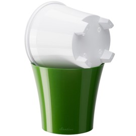 Santino Self Watering Planter Arte 4.3 Inch White/Black Indoor Flower Pot for All House Plants, Flowers, Herbs, Succulents