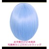 CaseEden 6114 Premium Cosplay Wig, Smooth, Short Hair, Light Blue,