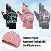 Xialvyu 3 Pairs of Elk Print Winter Touchscreen Gloves, Christmas