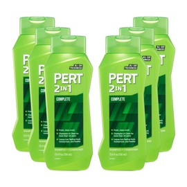 PERT 2 in 1 Complete Clean Shampoo and Conditioner - Mens Shampoo for Daily Use - Hair Conditioner for Men - Removes Dirt, Oil, and Build Up - 6 pc