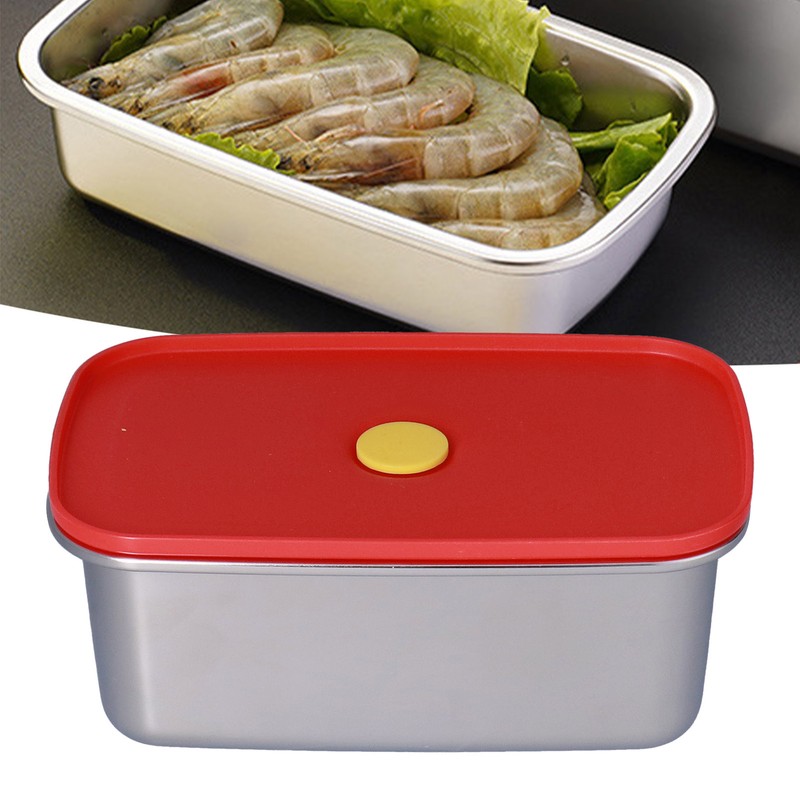 Lunch Box Red Non Pollution Good Sealing Lightweight Easily Clean