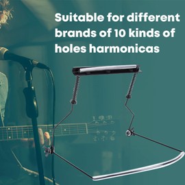 Wakects Neck Holder,Harmonicas for Adults Harmonica Set Adjustable Metal 10 Holes Harmonica Neck Holder Rack Support Accessory for Adults Music Enthusiast