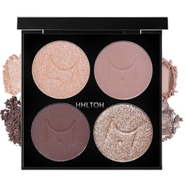 Cuartetos de sombras de ojos, mezclables, mate, 4 sombras de ojos en tonos champán, rosa, marrón oscuro, bronce y dorado, acabados metálicos y...     