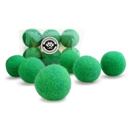 Earthtone Solutions Wool Cat Toys - Felt Cat Toy Balls for Small Pet Fetch and Play - Eco Friendly Quiet Wool Ball Cat Toy for Cats and Kittens - Choose Your Colors (Green)