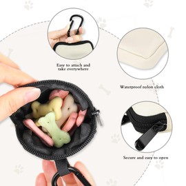 COOWONE Waterproof Treat Bag for Dogs, Treat Bag for Dog Training, Integrated Waste Bag Dispenser, Adjustable Shoulder Bag (Beige Small)