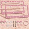 2pcs Bling Rhinestone License Plate Frame, Sparkling Crystal Car Tag