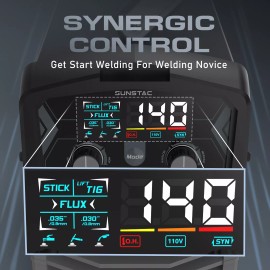 Sunstac 140A Flux Core MIG Welder, 110V Gasless Flux Core MIG/Stick/Lift TIG Welder