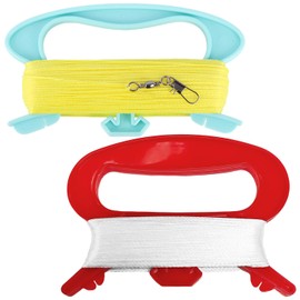 2 Rolls of Kite Line with Kite Line Handle, 100 m Flying Kite Line, Nylon Kite Line, Kite Roll Line, Kite Line Board, Outdoor Kite Accessories