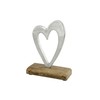 17th Anniversary Rustic Metal Heart Decoration – Free Standing Aluminium