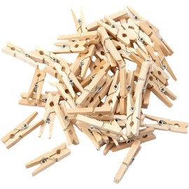 60 Pcs Wooden Clip Push Pins with Storage Bucket – Natural Corkboard Tacks for Photos, Art, Notes | Eco-Friendly Bulletin Board Accessories for Home, Office & Classroom