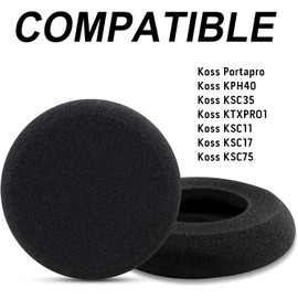 GVOEARS Replacement Ear Pads for Koss Porta Pros (Black)