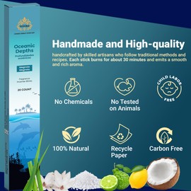 Yuvora Aromatic Incense Sticks Gift Set - 120 Handcrafted Incense Sticks with 6 Soothing Scents - Perfect for Home, Meditation, Yoga and Relaxtation - Includes Holder (Yuvora Ocean Escape Series)