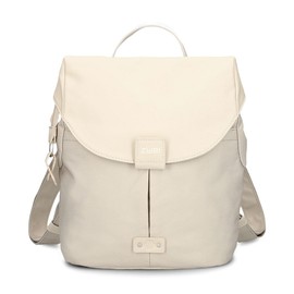 Zwei Olli OR8 Women's City Backpack Small Backpack 5 Litre Leather Look Vintage Style Robust Durable Water Resistant Main Compartment with Zip, Linen