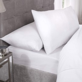 180 Thread Count Percale Fitted Sheet in White - Double Bed