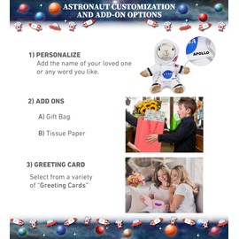 DolliBu Squat Sheep Astronaut Plush Toy - Farm Life Astronaut Stuffed Animal with Space Helmet and NASA Astronaut Suit, Spaceman Doll Decor for Girls and Boys with Personalization - 9.5 Inch