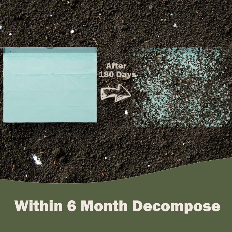 JENCENBIO Compostable Drawstring Bin Liners,15Liter Extra Thick 20 Micron, Compost