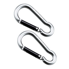 munkees 2-Pack 8-Shaped Carabiner Clips Keychain, Spring Snap Caribeener, Aluminum Buckle Hook Accessories Grey