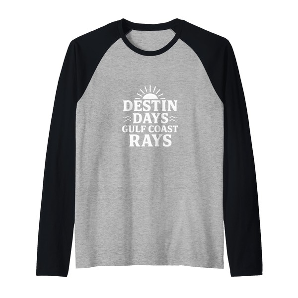 Destin Days Gulf Coast Rays Florida Beach Vacation Souvenir Raglan