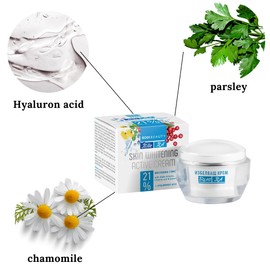 BODI BEAUTY BA Whitening Cream, Brightening Face Cream with Hyaluronic Acid, Niacinamide, Chamomile, Brightens Freckles on the Face with 21% Whitening Concentrate, Face Care 50 ml