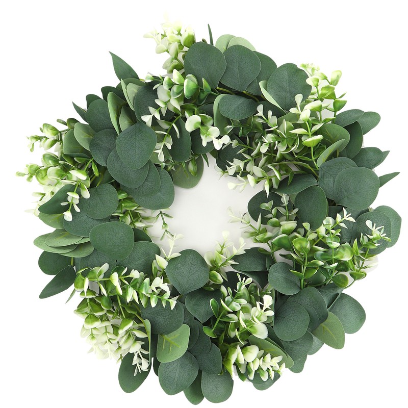 Home Hanging Artificial Plants Wreath Green Leaf Wreath Decoration for