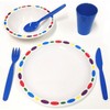 Harfield Children's Rainbow Pebbles Dinner Set (Blue) Plate, Bowl, Tumbler