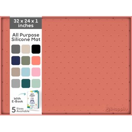 32x24x1” XL Dog Food Mat - All Purpose Under Sink Liner, Washer and Dryer Covers for The Top, Silicone Griddle Mat for Blackstone - Raised Edges Dog Mat for Food and Water Prevent Spill, Waterproof