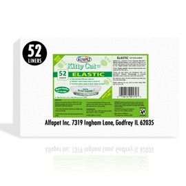 Alfapet Kitty Cat Pan Litter Box Disposable, Elastic Liners-52-Pack-For Extra-Giant, Jumbo, Super-Jumbo Size Litter Pans- with Sta-Put Technology for Firm, Easy Fit- Quick + Clever Waste Cleaners