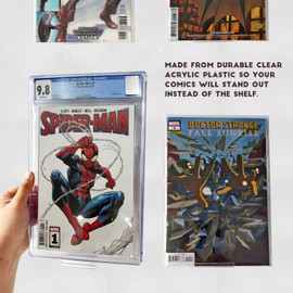 Monciysn 12pcs Clear Floating Comic Book Display Shelves, Comic Book Shelf Stand Wall Mount Display, Comics Books Case Frame Holder, Comic Book Showcase Display Case
