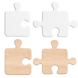 INFUNLY 2pcs Jigsaw Acrylic Router Templates Puzzle Shape Clear Angled Curvy Tracing Tool Handle Template Cutting Board 4.3"x5.9"/7.9"x5.9" Thick Charcuterie Inlay Template for Woodworking Kitchen