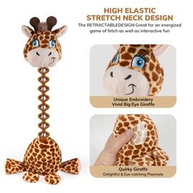 Dog Squeaky Toys for Large Dogs-Tug of War Dog Plush Toys for Large Dogs with Crinkled Paper,Stuffed Animal Toys for Dogs to Keep Them Busy,Stimulation Small/Large/Big Dogs Puppy Breed (Giraffe)