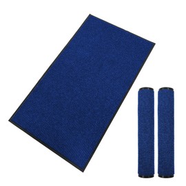 fani 2 PCS Heavy Duty Large Outdoor Indoor Entrance Doormat Blue Waterproof Low Profile Entrance Rug Front Door Mat Patio Anti-Skid Rubber Back, 35x60 inch (Blue)