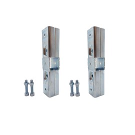 Steel Square Tube Fittings, 1" x 1" 3 Way Horizontal Line Connector with Bolts/Nuts for 1 Inch Square Pipe, Chain Fence Guardrail Rails Clamps (2)