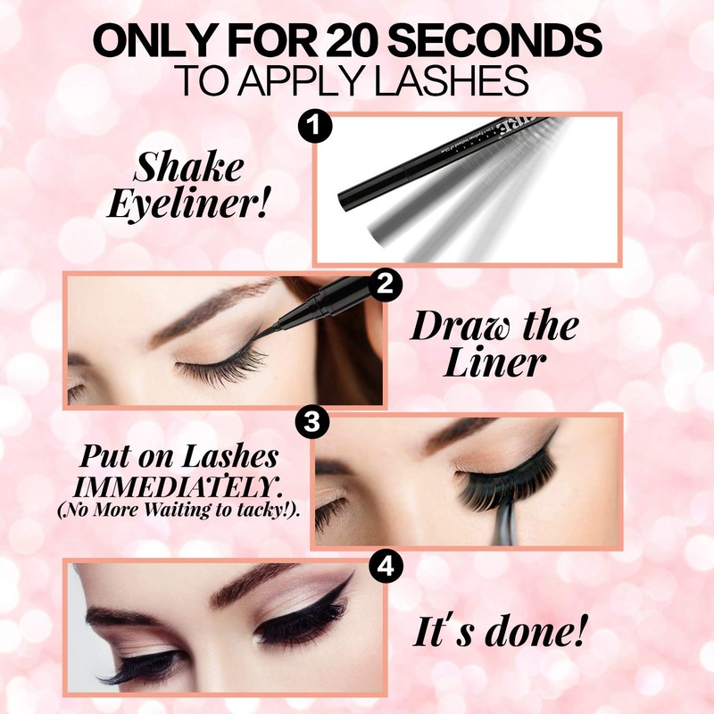 JIMIRE 2-in-1 Eyeliner Instead of Glue, Magic Eyeliner | Extra