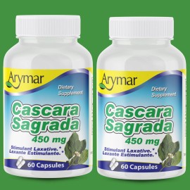 Arymar Cascara Sagrada 450mg – Herbal Digestive Support – 60 Capsules (2-Pack)