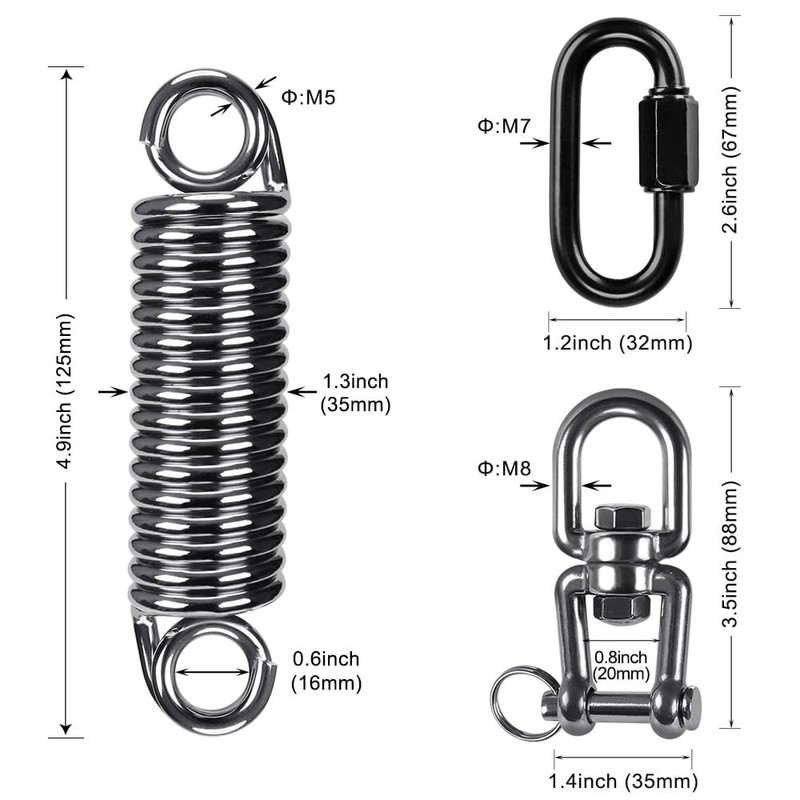 SELEWARE Heavy Bag Spring, Punching Bag Hanging Kit with Swivel