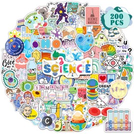 200 PCS Science Stickers Pack Educational Chemistry Biology Physics Stickers for Kids Students Teacher Science Party Decor Classroom Lab for Water Bottles Laptop Binders Notebook