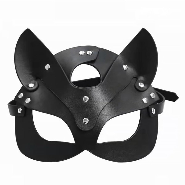 Cat Half Face Mask Made of Leather for Women, Masquerade