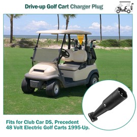 Drive-up 48V Charger Cord Plug & Charger Receptacle for Club Car DS Precedent Golf Carts 1995 Up 101828901 101802101 103375501 (DS/Precedent Charger Handle Plug)