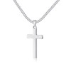 Silver Cross Necklaces for Men - 16 Inch Silver Mens Cross Necklaces Silver Chain Cross Necklace for Men Boys Stainless Steel Cross Necklace for Men Cuban Chain Cross Pendant Necklace Mens Jewelry