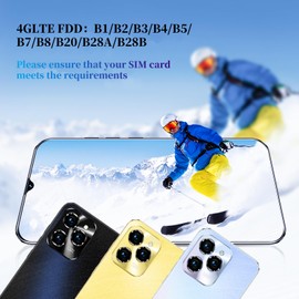 Fine Life Pro Unlock Phone, 6.3 Inch Screen, Dual Cameras, Dual SIM Cards, 2GRAM+16GROM/TF128GB, Supports 4G FDD-LTE: B1/B3/B7/B20, Suitable for Beginners (3, Gold)