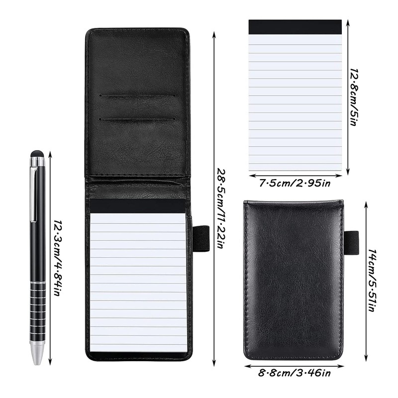 QXXQ Mini Notepad A7 Set, Small Notebook A7, PU Leather