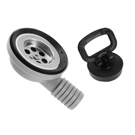 50 mm Drain Fitting Sink Drain Fitting Camping Sink Camping Sink Drain Stainless Steel Drain Fitting 90° for Caravan, Motorhome, Caravan, Boat